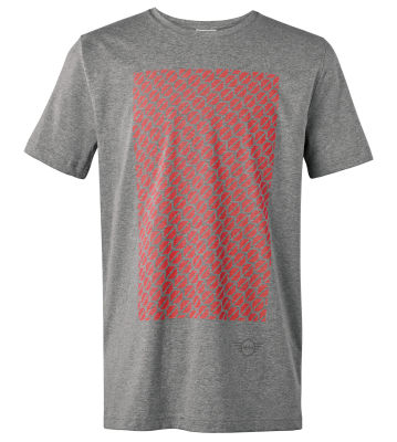Мужская футболка MINI Men's T-Shirt Signet, Grey/Coral