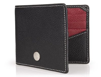 Кожаный кошелек Jaguar Heritage Wallet, Black/Burgundy Leather