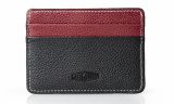 Кожаное портмоне для кредитных карт Jaguar Heritage Card Holder, Black/Burgundy, артикул JFLG352BKA