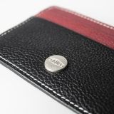 Кожаное портмоне для кредитных карт Jaguar Heritage Card Holder, Black/Burgundy, артикул JFLG352BKA