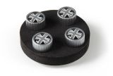 Набор колпачков для колесных вентилей Jaguar Valve Stem Marcue Caps, Black Jack Logo NM, артикул C2D60780