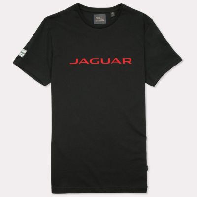 Мужская футболка Jaguar Men's Wordmark Graphic T-shirt, Black / Red