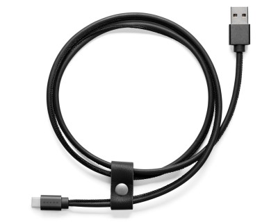 Кожаный кабель USB Volvo Leather Charger Cable Type C, Black