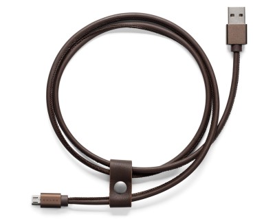 Кожаный кабель USB Volvo Leather Charger Cable Android, Brown