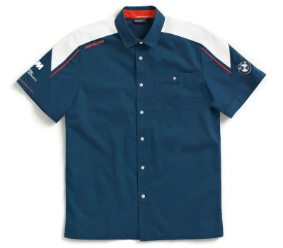 Мужская рубашка с коротким рукавом BMW Motorrad Motorsport Short Sleeve Shirt, Men, Blue/White