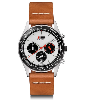 Мужские наручные часы хронограф Audi Heritage Chronograph, Mens, brown/white