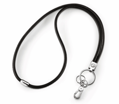 Кожаный шнурок BMW Lanyard, Leather, Black/Silver