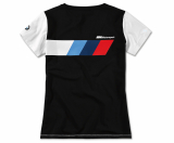 Женская футболка BMW M Motorsport Logo T-Shirt, Ladies, White/Black, артикул 80142461071