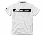 Мужская рубашка-поло BMW M Motorsport Polo-Shirt, Men, White, артикул 80142461106