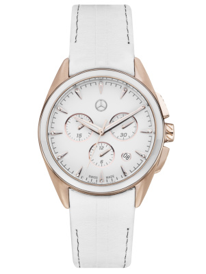 Женские наручные часы Mercedes-Benz Women's Chronograph Watch, Sport Fashion, pink gold / white