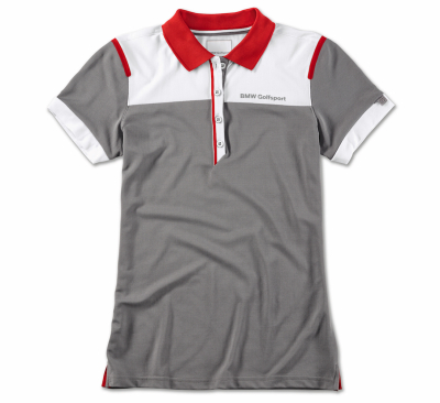 Женская рубашка-поло BMW Golfsport Polo Shirt, Ladies, Grey/White/Red