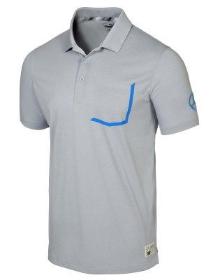 Мужская рубашка-поло Mercedes-Benz Men's Golf Polo Shirt, Grey/Blue