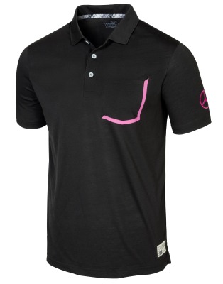Мужская рубашка-поло Mercedes-Benz Men's Golf Polo Shirt, Black/Pink