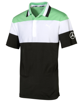 Мужская рубашка-поло Mercedes-Benz Men's Golf Polo Shirt, Green/Black/White