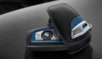 Кожаный футляр для ключа BMW Leather Key Case M Sport, Blue Black