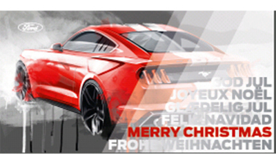 Новогодняя открытка Ford Mustang