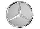 Колпачок ступицы колеса Mercedes цвета титановое серебро с хромированным логотипом