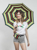 Зонт-трость MINI Walking Stick Signet Umbrella, Striped, 60 Years Collection, артикул 80232465950