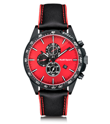 Мужские наручные часы хронограф Audi Sport Chronograph, Mens, black/red
