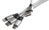 Кабель для зарядки три в одном Skoda Charging USB Cable 3in1, артикул 000051445G