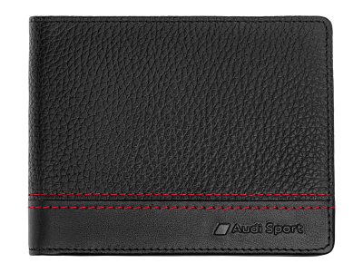 Мужской кожаный кошелек Audi Sport Wallet Leather, Mens, black/red