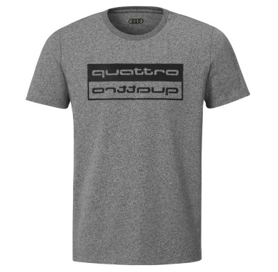 Мужская футболка Audi quattro Mens T-Shirt, Grey / Black Print