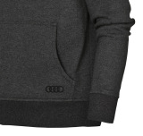Мужская толстовка с капюшоном Audi Mens hoody, quattro, Dark Grey, артикул 3131700702