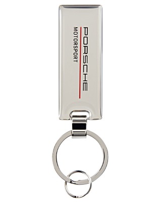Брелок для ключей Porsche Motorsport Metall Keyring, Silver/Red/Black
