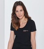 Женская футболка Porsche Women’s T-shirt, Motorsport, Black, артикул WAP8120XS0LFMS