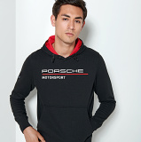 Мужская толстовка Porsche Motorsport Hoodie, Men’s, Black/Red, артикул WAP81500S0LFMS