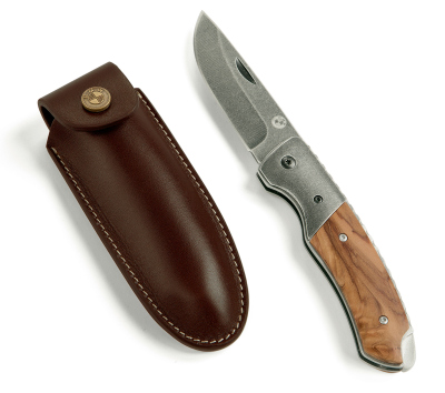 Карманный нож BMW Motorrad Pocket Knife, Leather Case, Brown