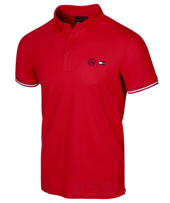 Мужская рубашка-поло Mercedes-Benz Men's Polo Shirt, by Tommy Hilfiger, Red