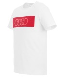 Мужская футболка Audi T-Shirt Ringe, Mens, White, артикул 3132000402