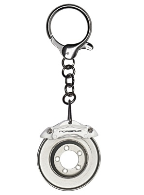 Брелок для ключей с гербом Porsche Brake-disc Keyring, white / silver