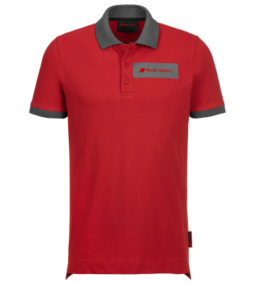 Мужская рубашка-поло Audi Sport Poloshirt, Mens, Red/Grey