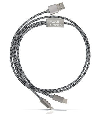 Оригинальный кабель Audi Charging cable 3 in 1 e-tron, black/grey