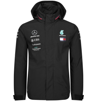 Мужская куртка дождевик Mercedes F1 Men's Rain Jacket, Team 2019, Black
