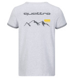 Мужская футболка Audi quattro T-Shirt, Mens, Light Grey, артикул 3132000702