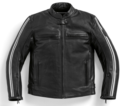 Мужская кожаная мотокуртка BMW Motorrad Leather Jacket, TwinStripes, Men, Slim fit, Black