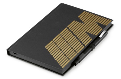 Блокнот с ручкой BMW M Notebook with M Pen, Black / Gold