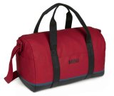 Спортивная сумка MINI Tricolour Block Duffle Bag, Black/Chili Red/Island, артикул 80225A0A657