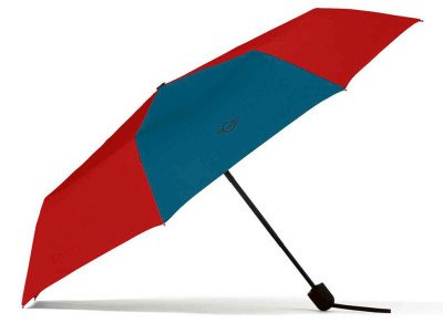 Складной зонт MINI Foldable Umbrella, Contrast Panel, Chili Red/Island Blue