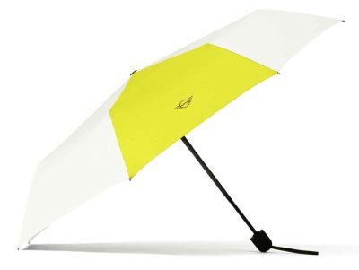 Складной зонт MINI Foldable Umbrella, Contrast Panel, White/Energetic Yellow