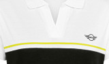 Женская рубашка поло MINI Wing Logo Polo Woman´s, Black/White/Energetic Yellow, артикул 80145A0A534