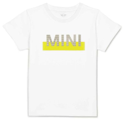 Детская футболка MINI T-Shirt Nub Wordmark Kids, White/Energetic Yellow