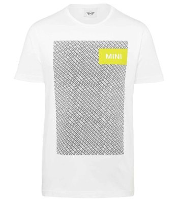 Мужская футболка MINI T-Shirt Wordmark Signet Men’s, White/Energetic Yellow/Black