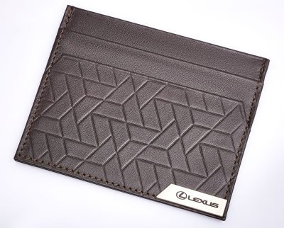 Кожаный футляр для банковских карт Lexus Cardholder, Brown Leather