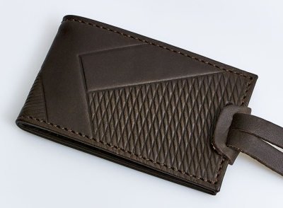 Кожаная багажная бирка Lexus Luggage Tag, Brown Leather M2