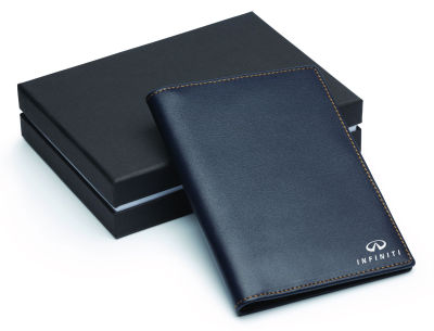 Кожаная обложка для документов Infiniti Leather Document Wallet, Dark Blue/Grey