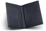 Кожаная обложка для документов Nissan Leather Document Wallet, Dark Blue/Grey, артикул FKW1800N
